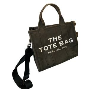 Marc Jacob’s “The Tote Bag” Small Canvas Tote w Crossbody Strap (Black)